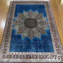 Medallion Silk Rug Handmade Persian Rugs for Sale 4FT X 6FT